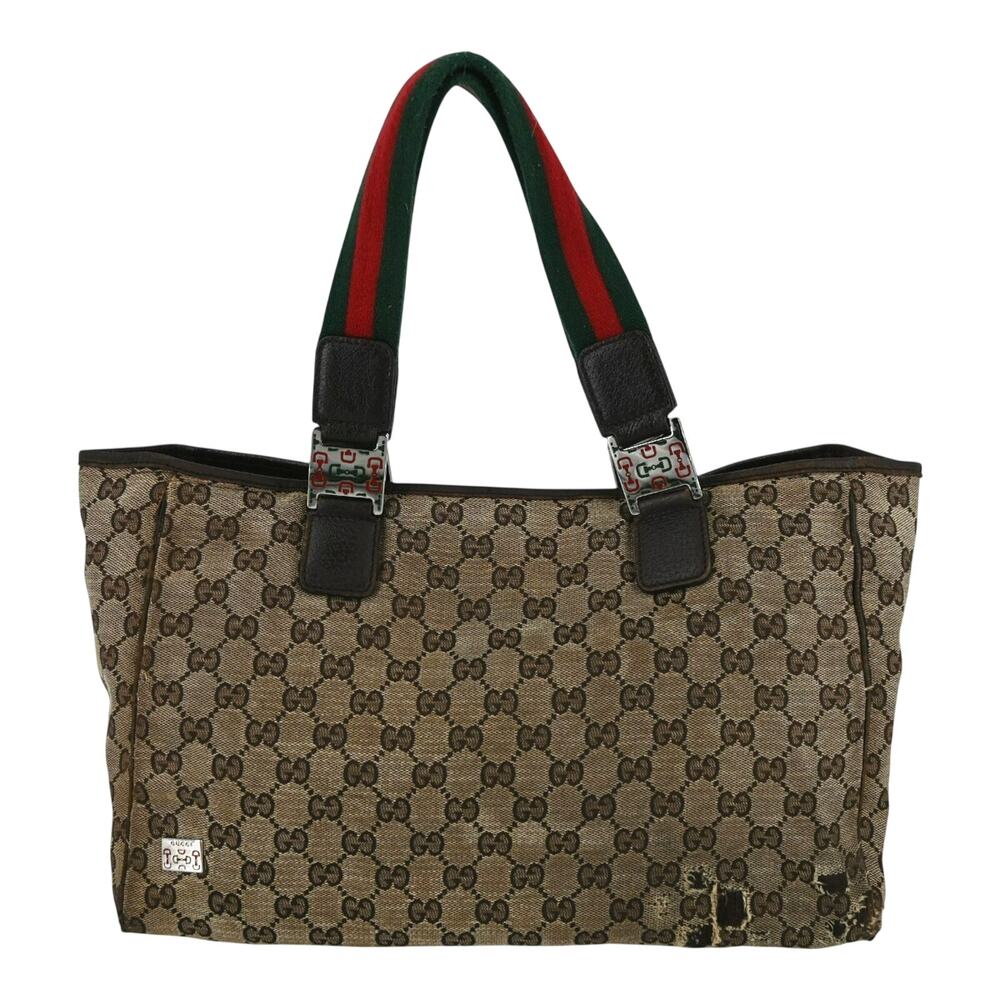 Gucci Vintage GG Supreme Canvas Web Shoulder Bag AS IS Distressed Repair Project